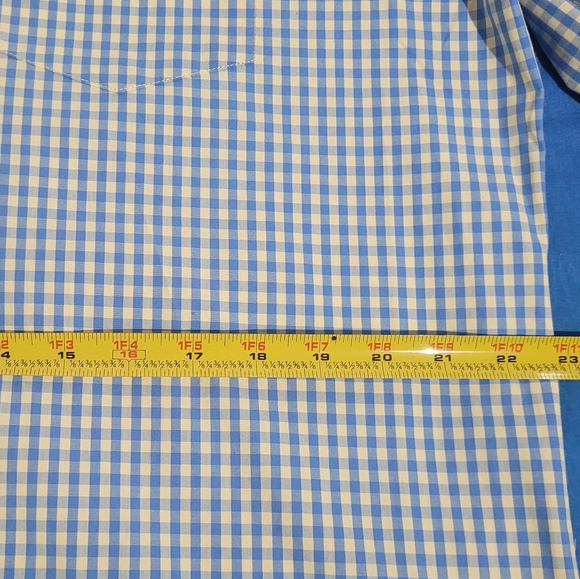 NWT- IZOD Blue & Yellow Gingham Check Men's Shirt - Picture 6 of 6